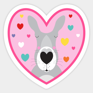 kissing kangaroo heart Sticker